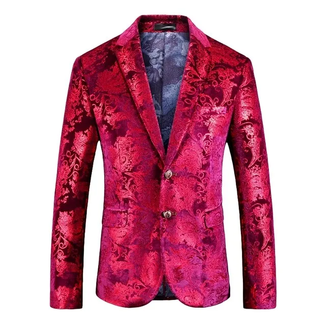 Aidase Boutique Fashion Gold Blazer New Bronzing Mens Slim Fit Suit Jacket Men Wedding Nightclub Stage Party Dress Plus Size S-5XL