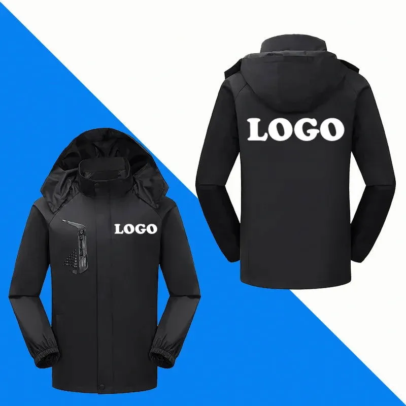 Autumn and Summer Jacket Male Three-in-one Detachable Two-piece Waterproof Thin Outdoor Mountaineering Suit Diy Customization