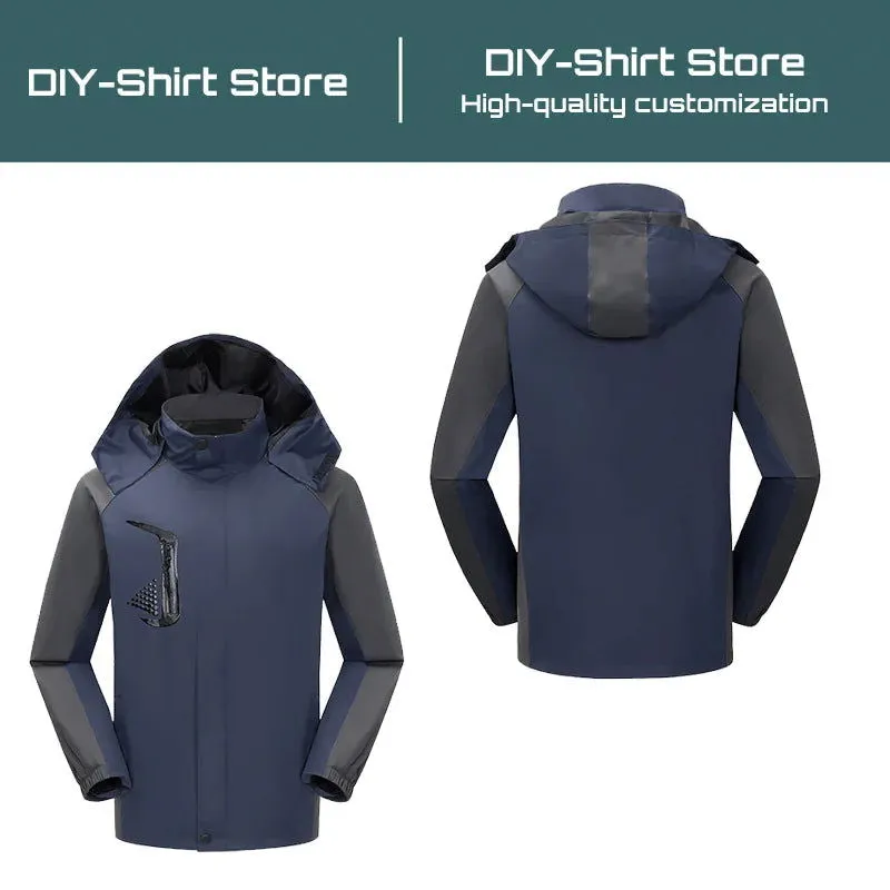 Autumn and Summer Jacket Male Three-in-one Detachable Two-piece Waterproof Thin Outdoor Mountaineering Suit Diy Customization
