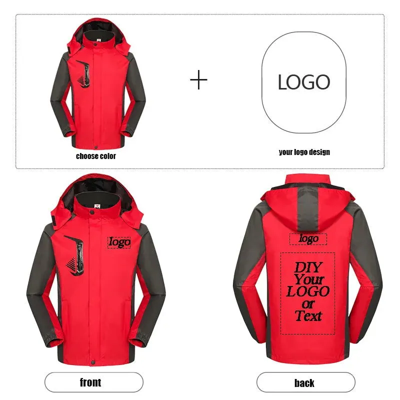 Autumn and Summer Jacket Male Three-in-one Detachable Two-piece Waterproof Thin Outdoor Mountaineering Suit Diy Customization