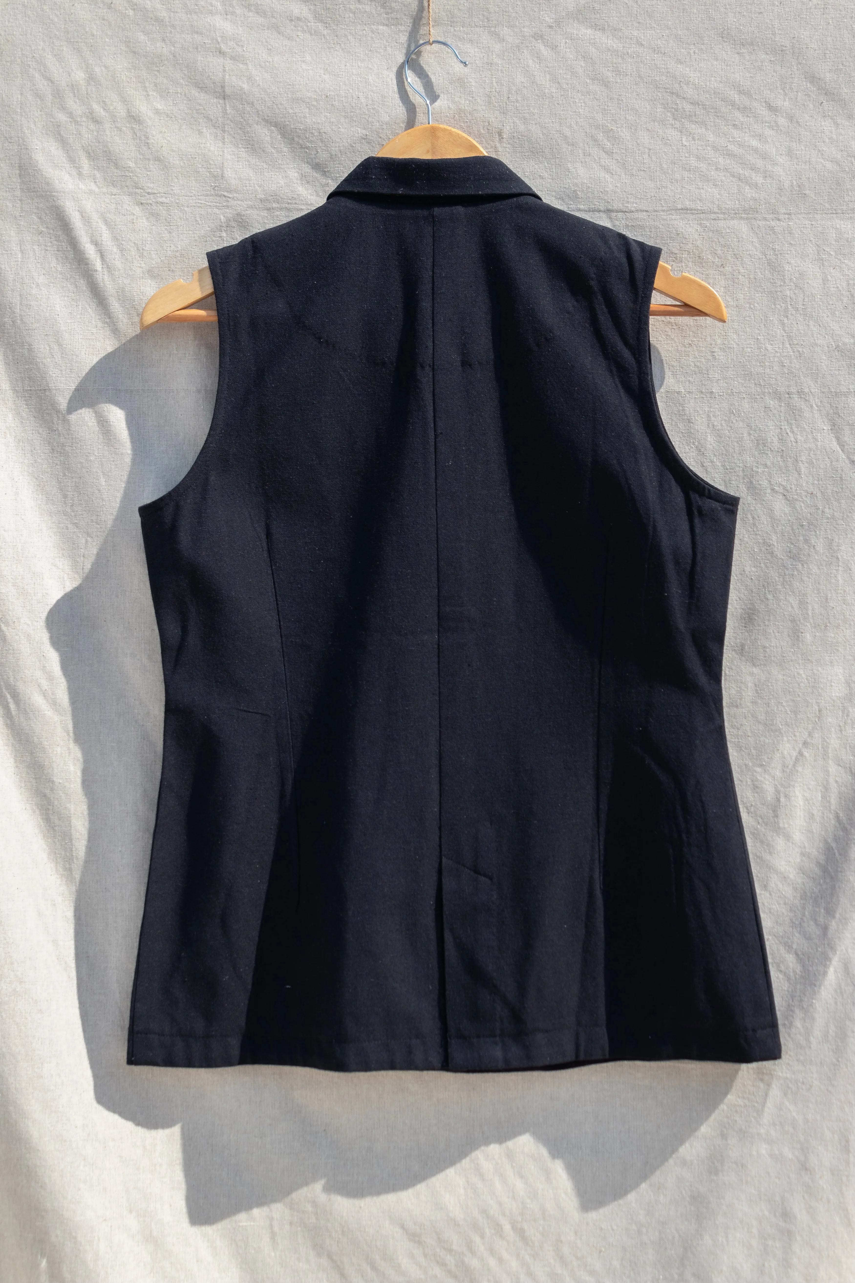 Black Sleeveless Blazer