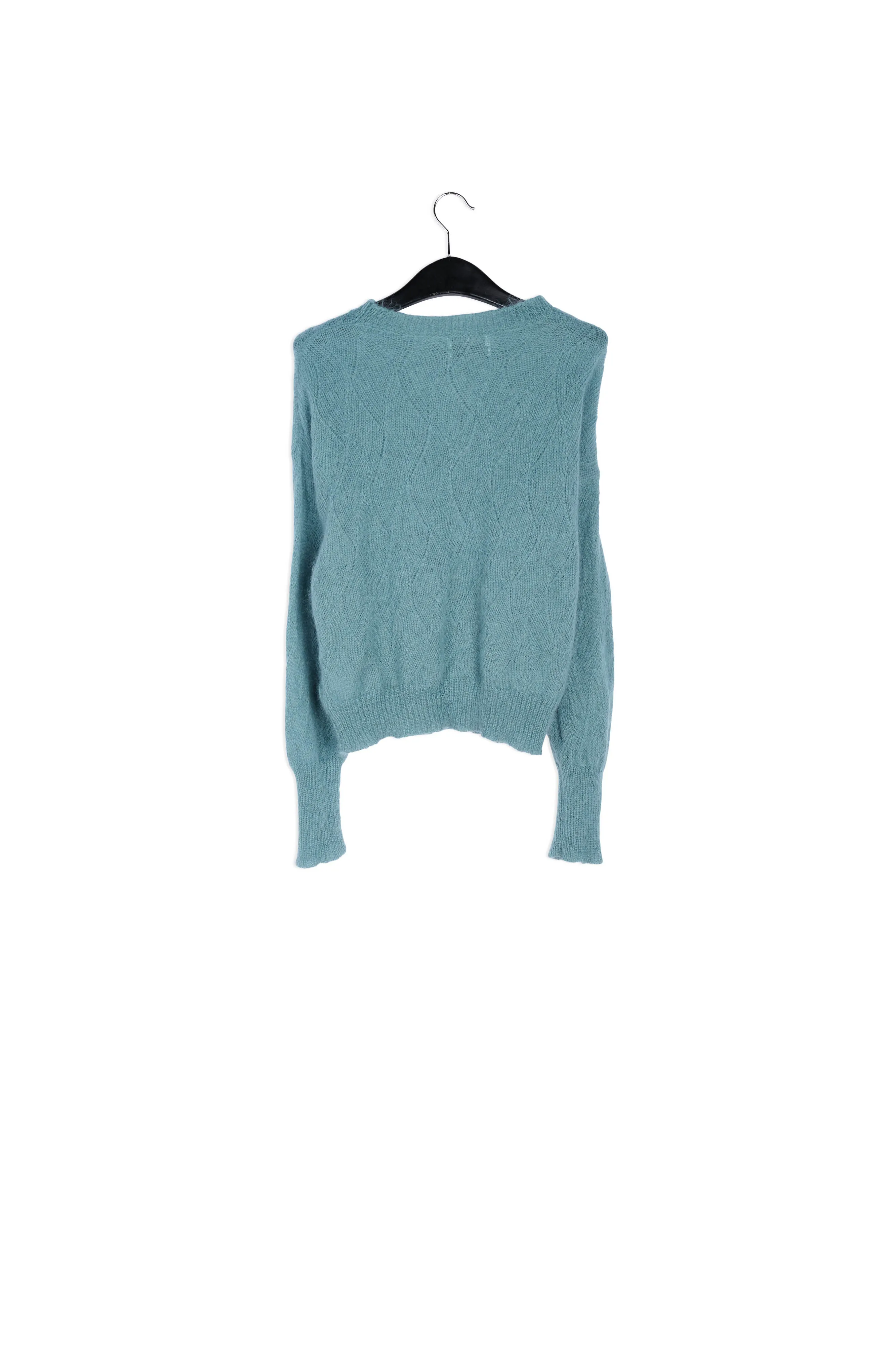 Blue ajour-knitted mohair sweater