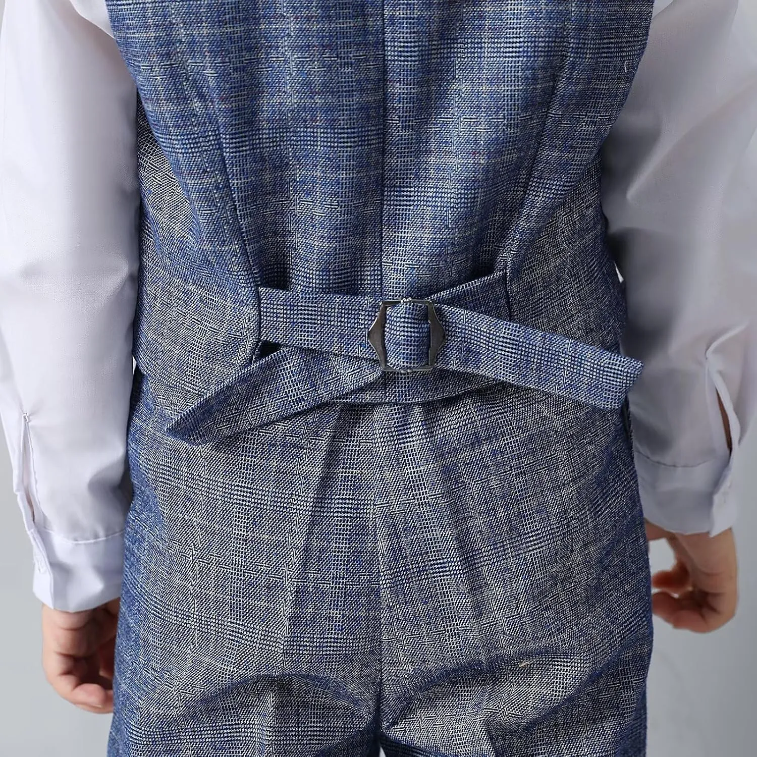 Boys Suit Plaid Stripes Suits for Boys 3 Piece Formal Wedding Outfit Slim Fit Suit Blazer Vest Pants Set