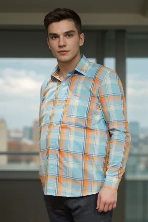 Coastal Stride Check Cotton Shirt
