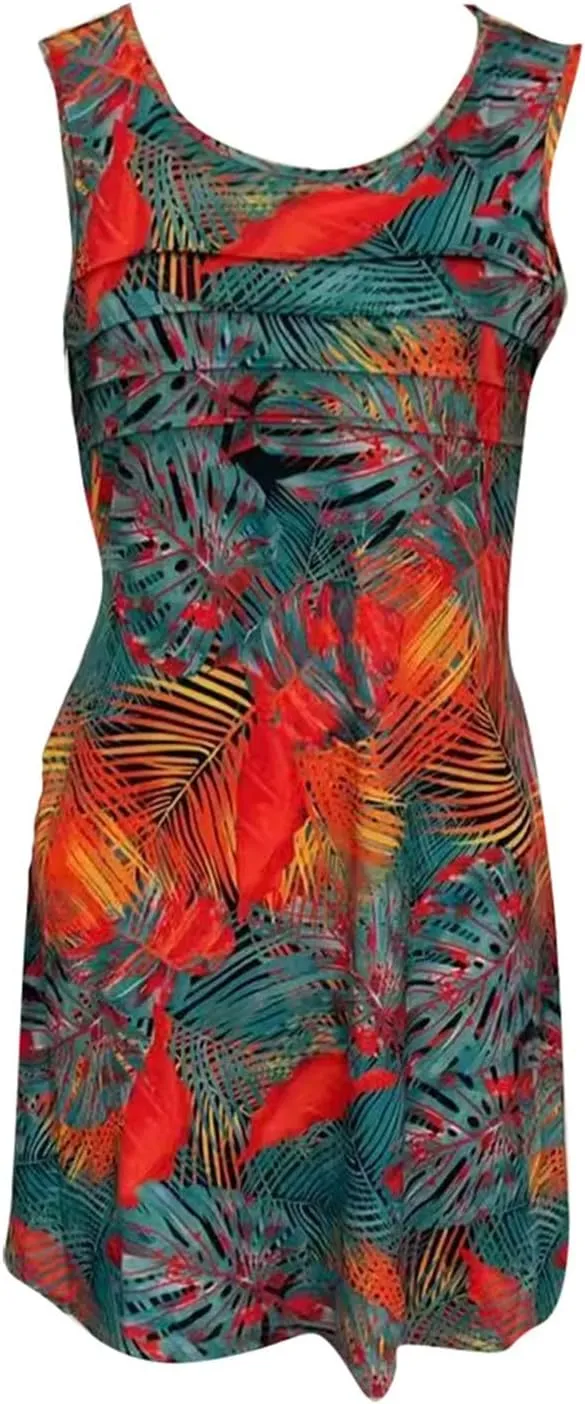 Cover Up Summer Dresses for Women 2025 Loose Beach Vacation Casual Crew Neck Sleeveless Sundresses with Pockets Tank Dress