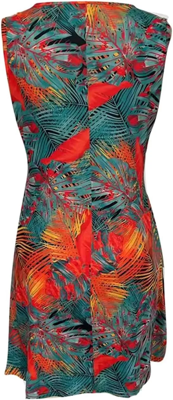 Cover Up Summer Dresses for Women 2025 Loose Beach Vacation Casual Crew Neck Sleeveless Sundresses with Pockets Tank Dress