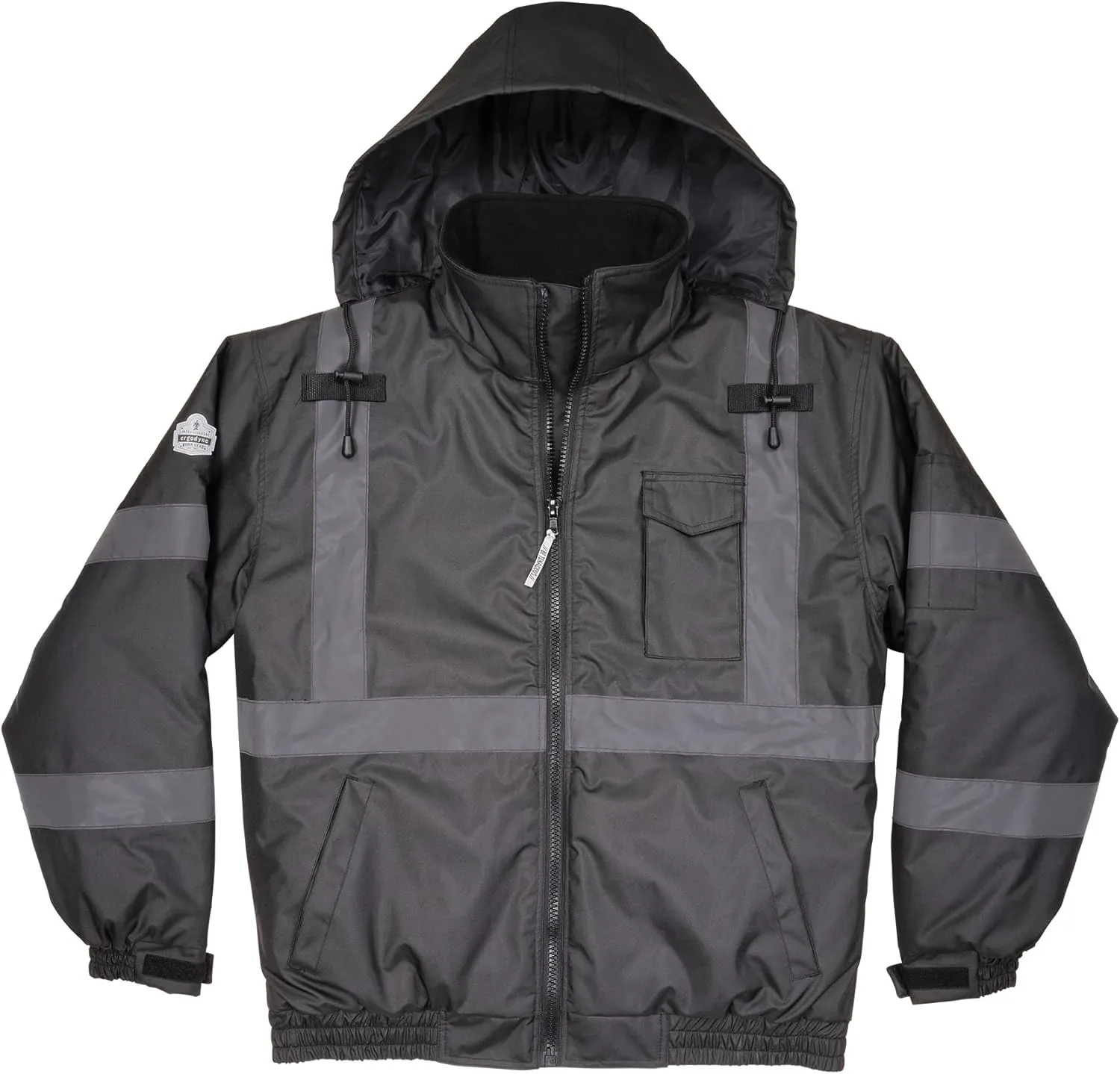 Ergodyne unisex adult Enhanced Visibility for Night Or Low Light Conditions Winter Jacket, Black, Large US