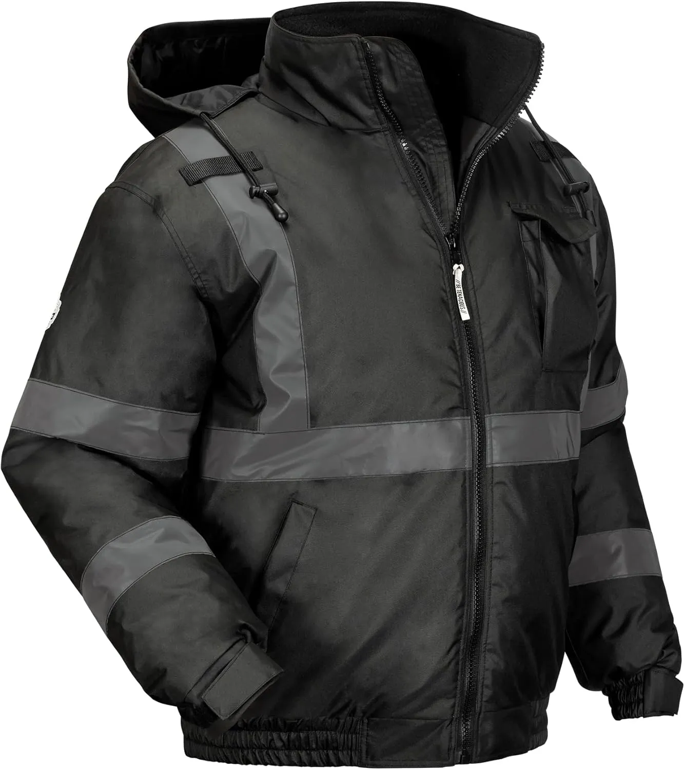 Ergodyne unisex adult Enhanced Visibility for Night Or Low Light Conditions Winter Jacket, Black, Large US