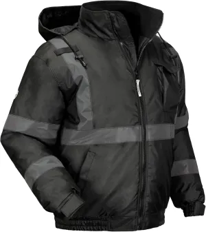 Ergodyne unisex adult Enhanced Visibility for Night Or Low Light Conditions Winter Jacket, Black, Large US