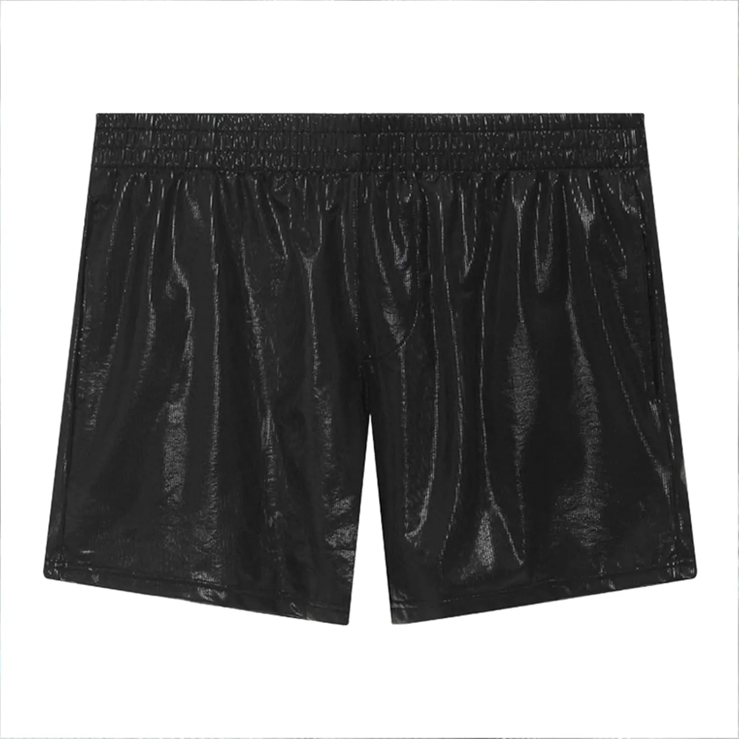 Evankin Men Sexy Shorts Pants Metallic Shiny Leather Underwear Sparkly Trunks Boxer Briefs with Pockets