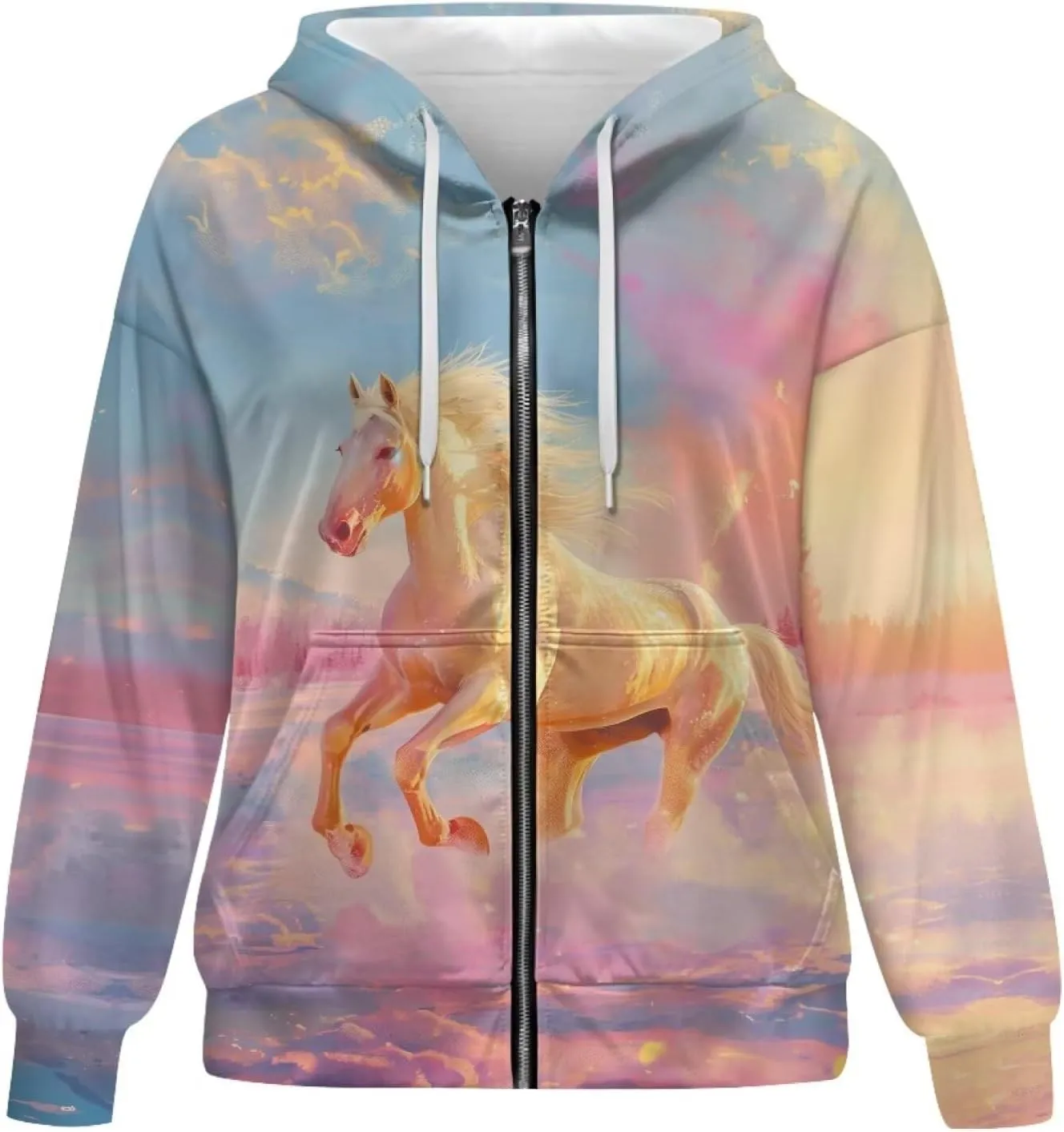 Forchrinse Christmas Bell Oversized Zip Up Hoodie for Women Y2K Fleece Long Sleeve Jacket Coat Xmas Sweatshrits for Teens