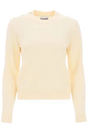 Ganni Sweater With Ganni Butterfly Buttons