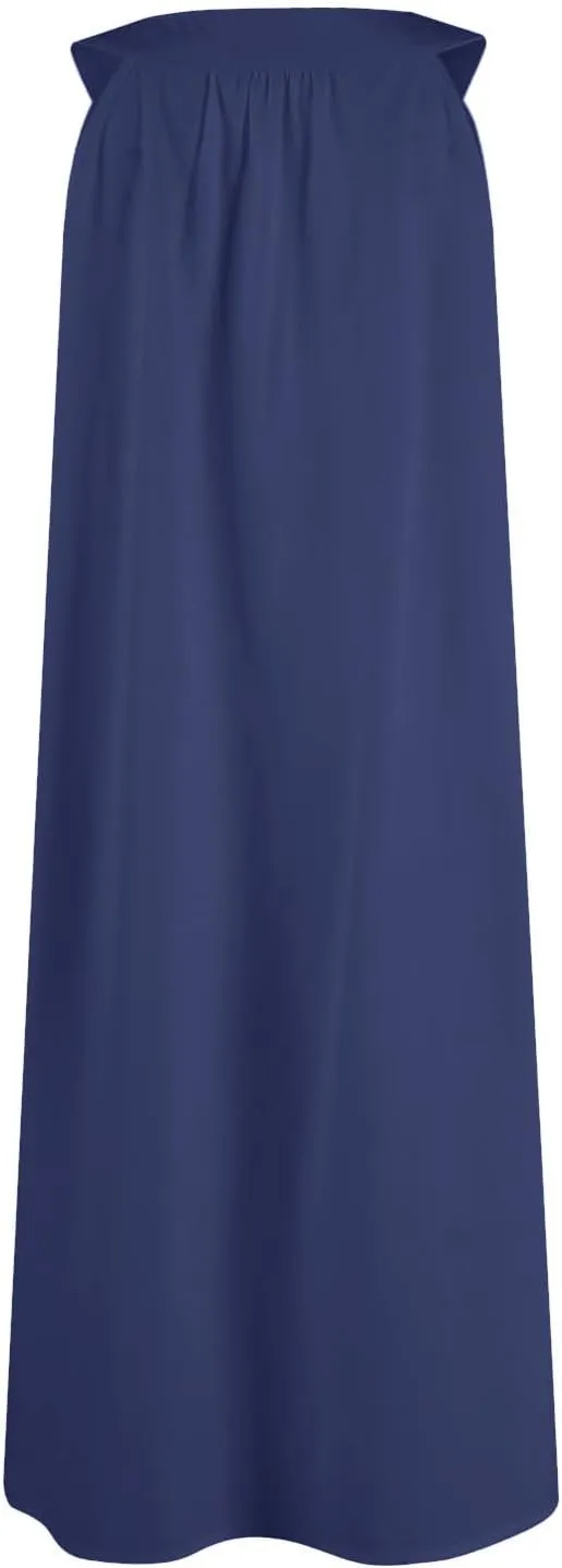 hlysgo Womens Dress 2025 Summer Casual Loose Fit Sleeveless V Neck Pajamas Dresses Solid Comfy Beach Vacation Mini Sundress