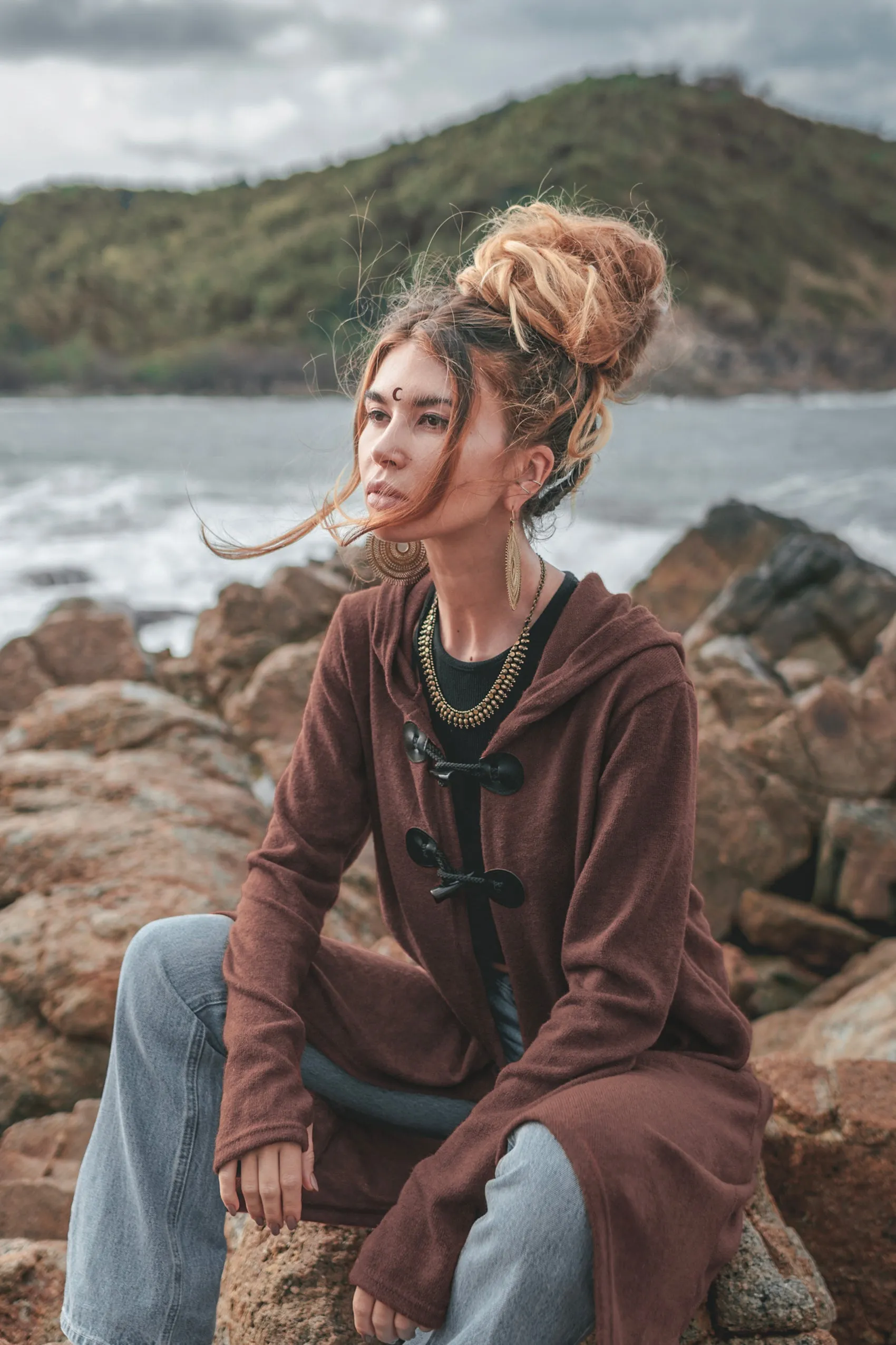 Hooded Cardigan Kala Acana Brown