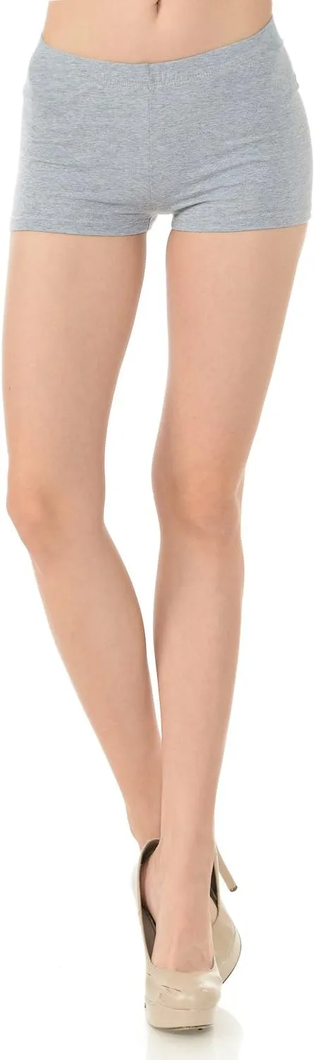 JJJ Women's Cotton Hot Pants Booty Shorts, Low-Rise/High Waist Leggings - Made in USA