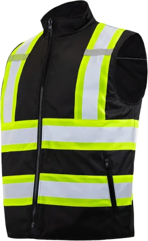 JORESTECH High Visibility Reversible Insulated Safety Vest with ANSI Compliant Reflective Tape Bodywarmer