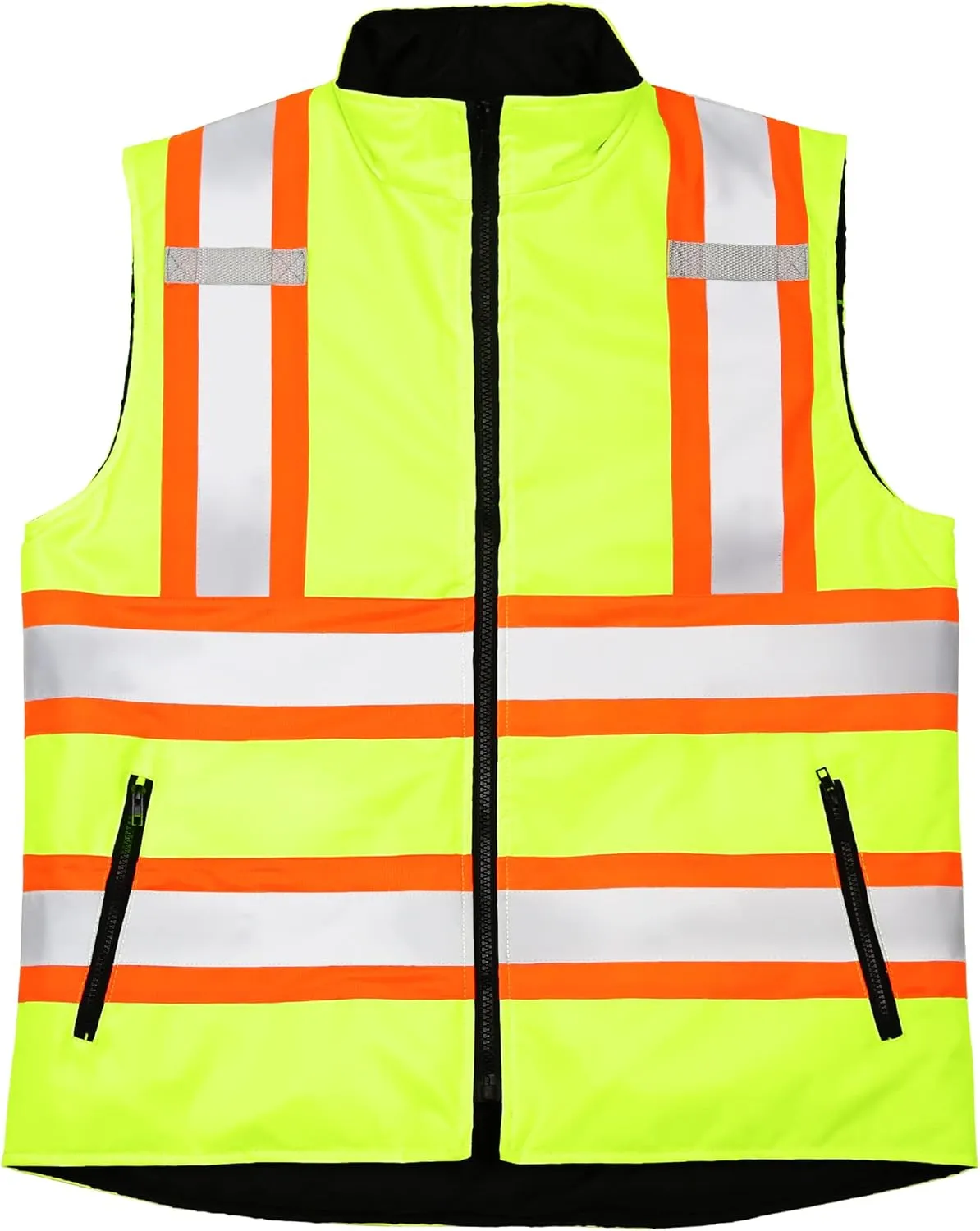 JORESTECH High Visibility Reversible Insulated Safety Vest with ANSI Compliant Reflective Tape Bodywarmer
