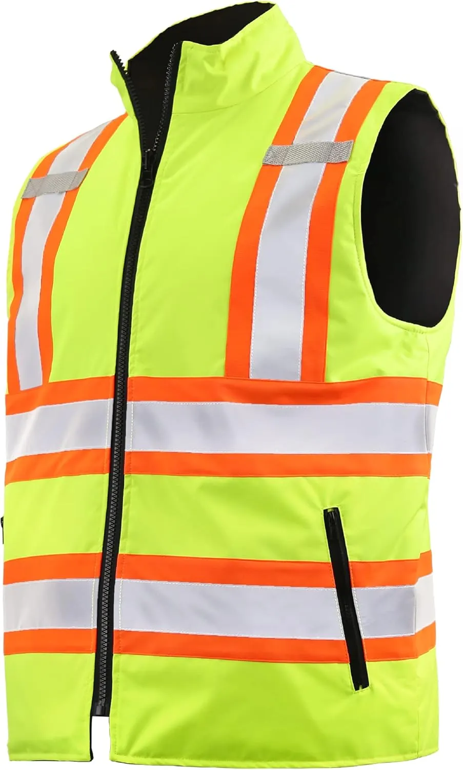 JORESTECH High Visibility Reversible Insulated Safety Vest with ANSI Compliant Reflective Tape Bodywarmer