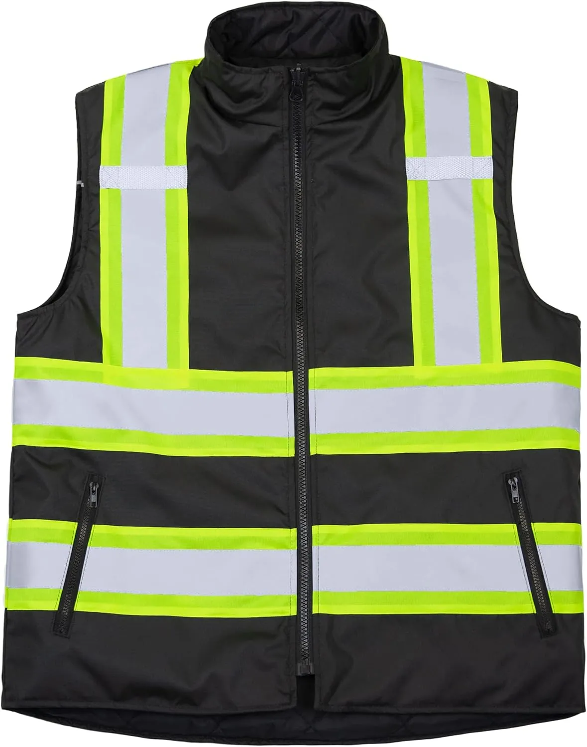 JORESTECH High Visibility Reversible Insulated Safety Vest with ANSI Compliant Reflective Tape Bodywarmer