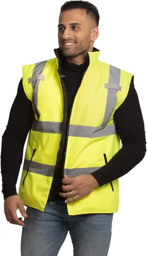 JORESTECH High Visibility Reversible Insulated Safety Vest with ANSI Compliant Reflective Tape Bodywarmer
