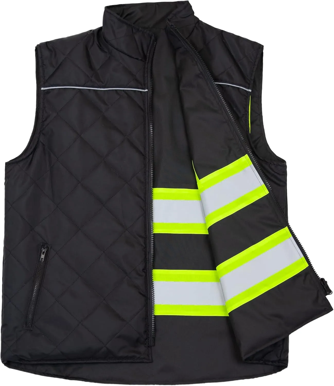 JORESTECH High Visibility Reversible Insulated Safety Vest with ANSI Compliant Reflective Tape Bodywarmer