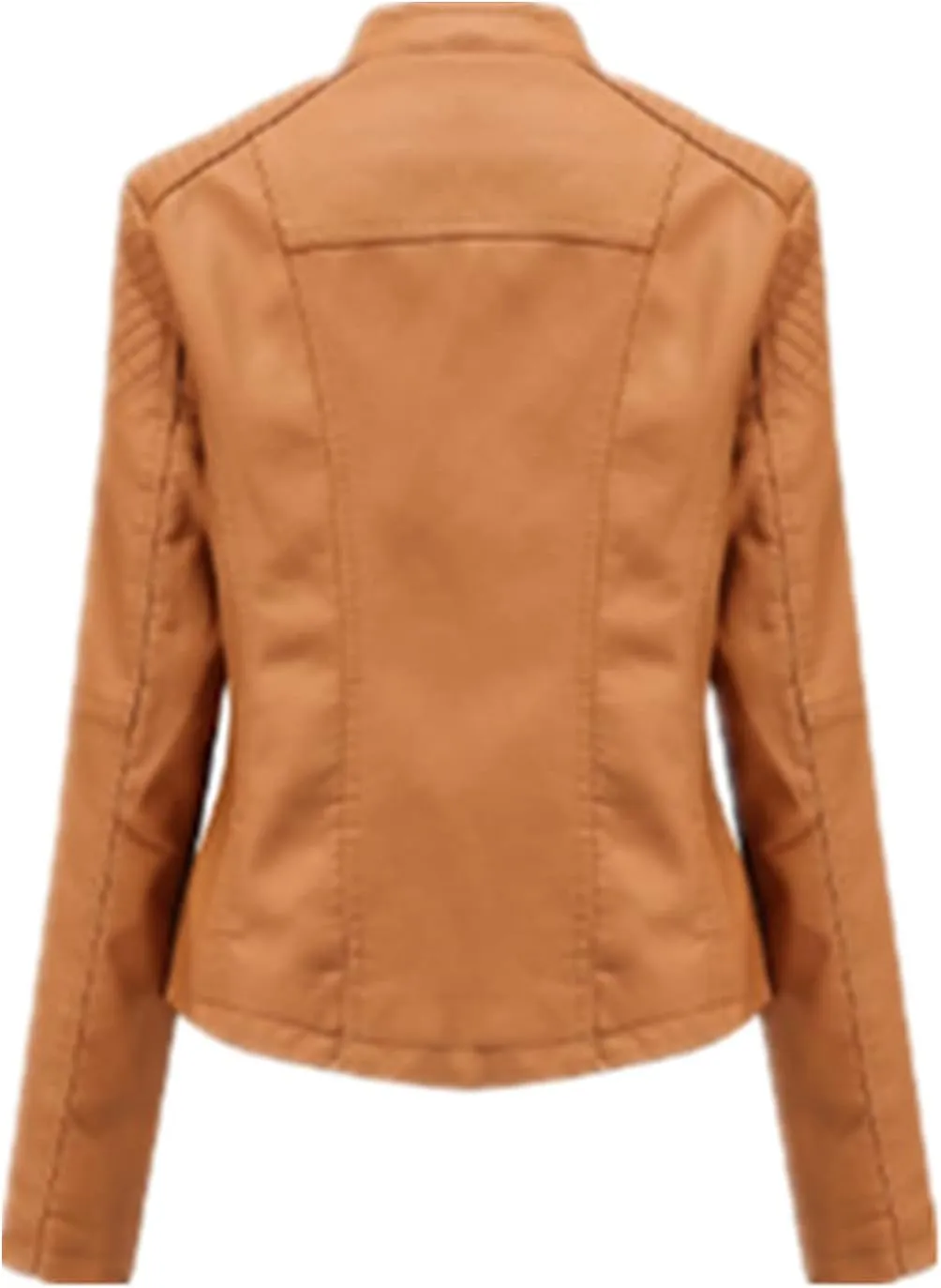 Julymens Women's Faux Leather Motorcycle Jacket Fashion Slim Fit Short Biker Coat