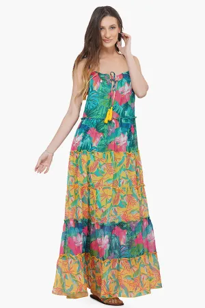 Jungle Serenade Tiered Maxi Dress