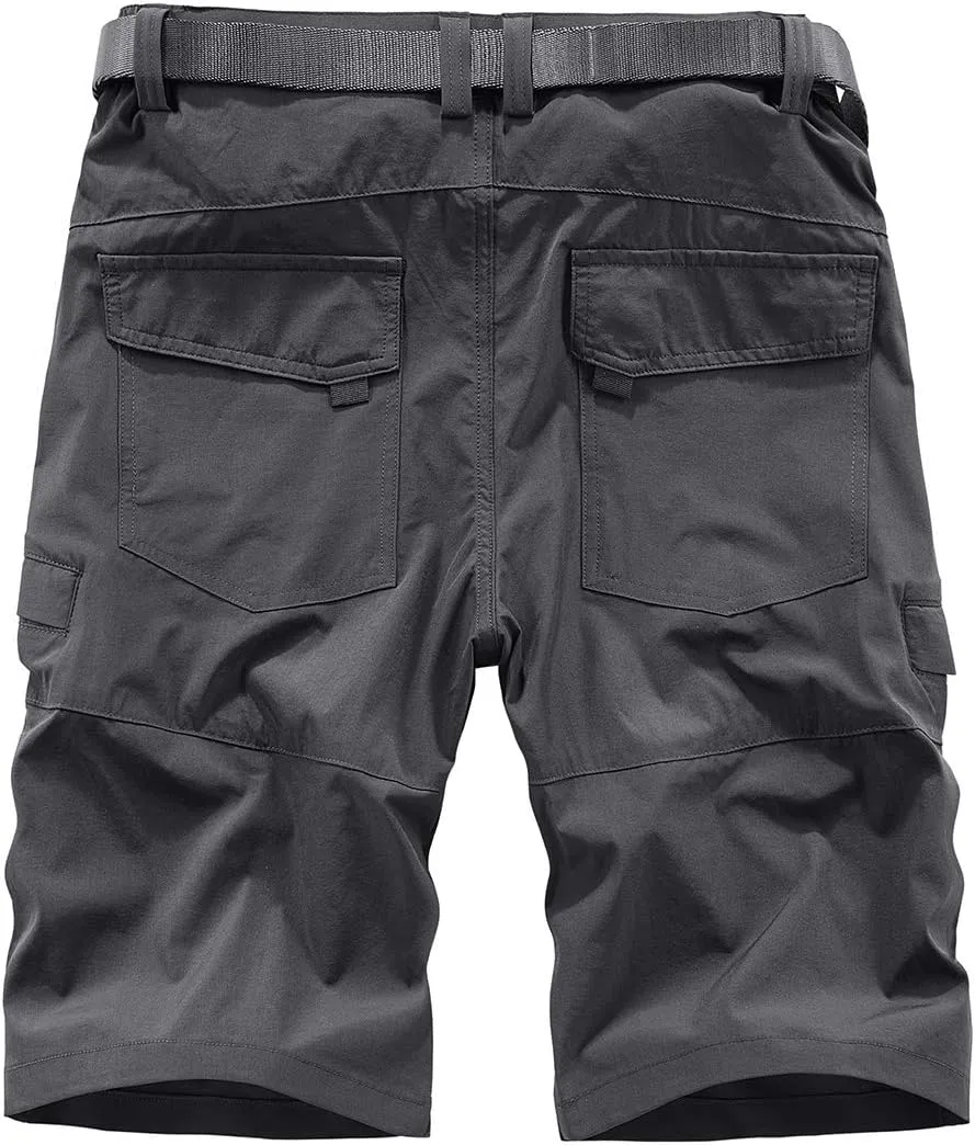 Kolongvangie Men's Outdoor Comfy Lightweight Quick Dry Stretchy Cargo Shorts with Multi Pockets (No Belt)