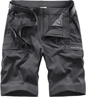 Kolongvangie Men's Outdoor Comfy Lightweight Quick Dry Stretchy Cargo Shorts with Multi Pockets (No Belt)