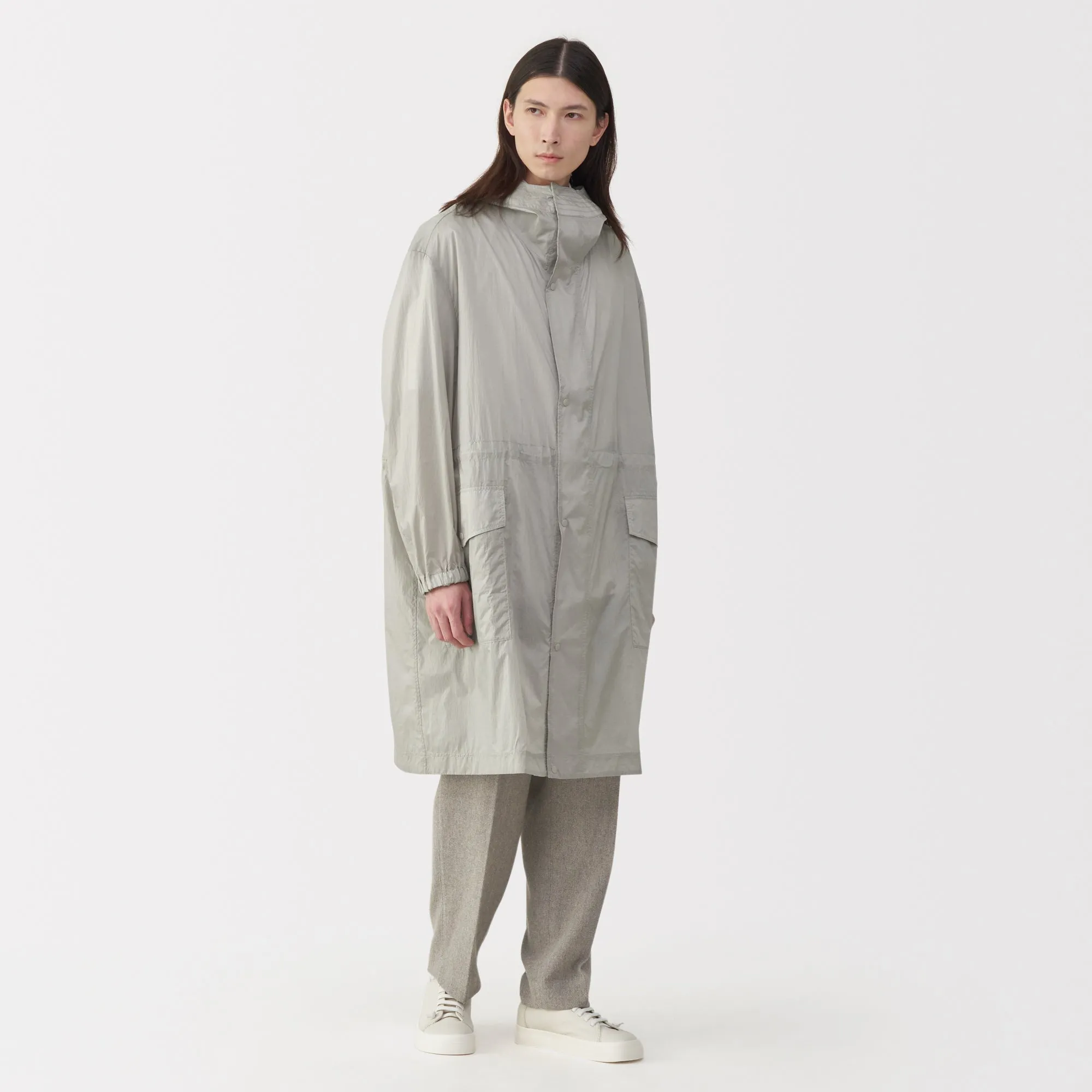 Labo Men's Light Waterproof Nylon Hooded Coat