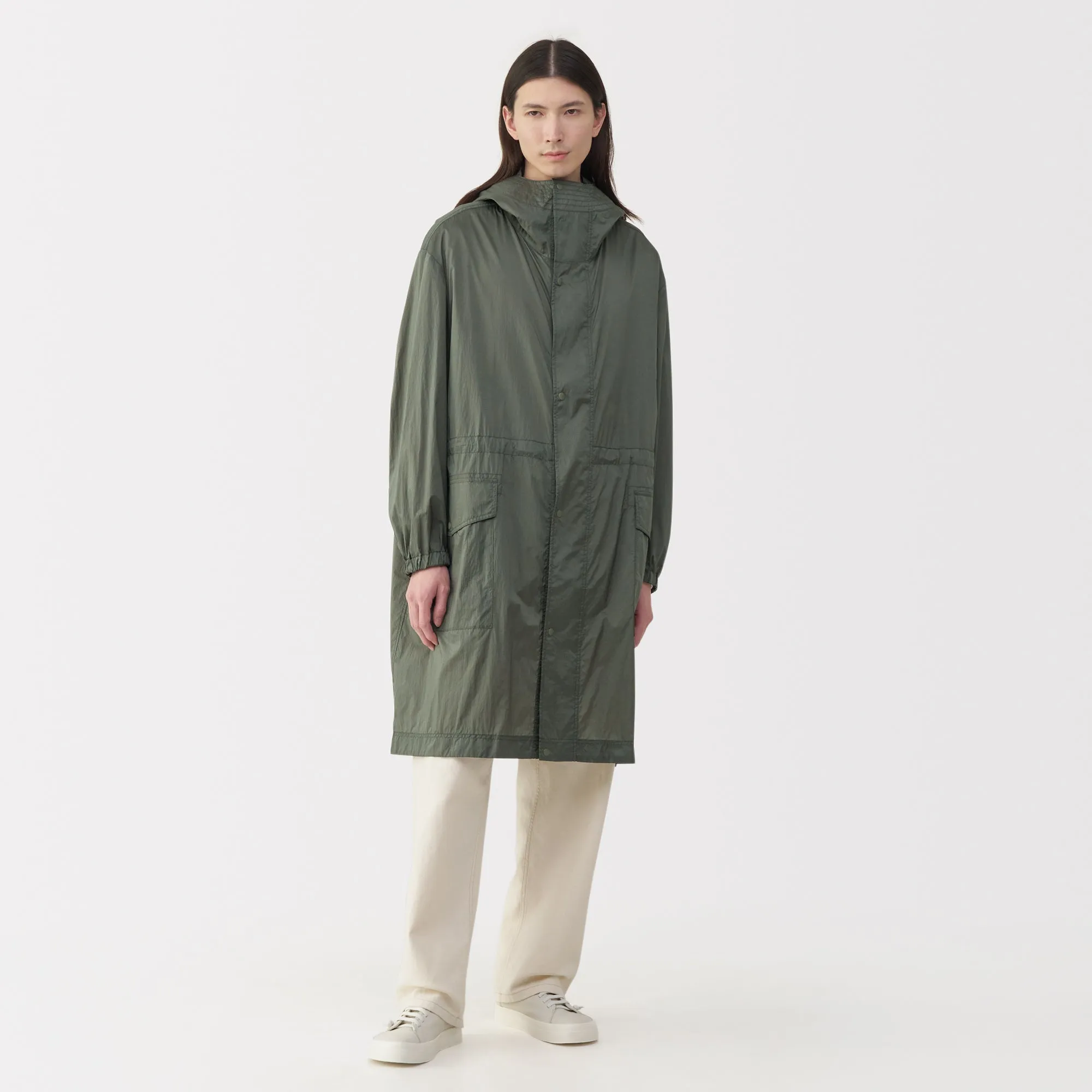 Labo Men's Light Waterproof Nylon Hooded Coat