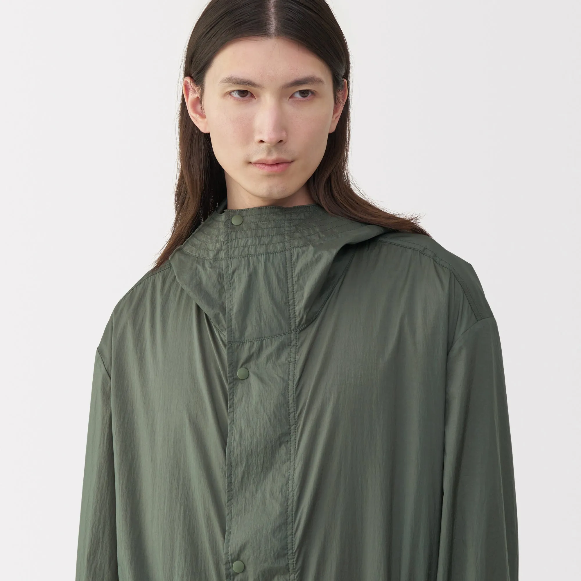 Labo Men's Light Waterproof Nylon Hooded Coat
