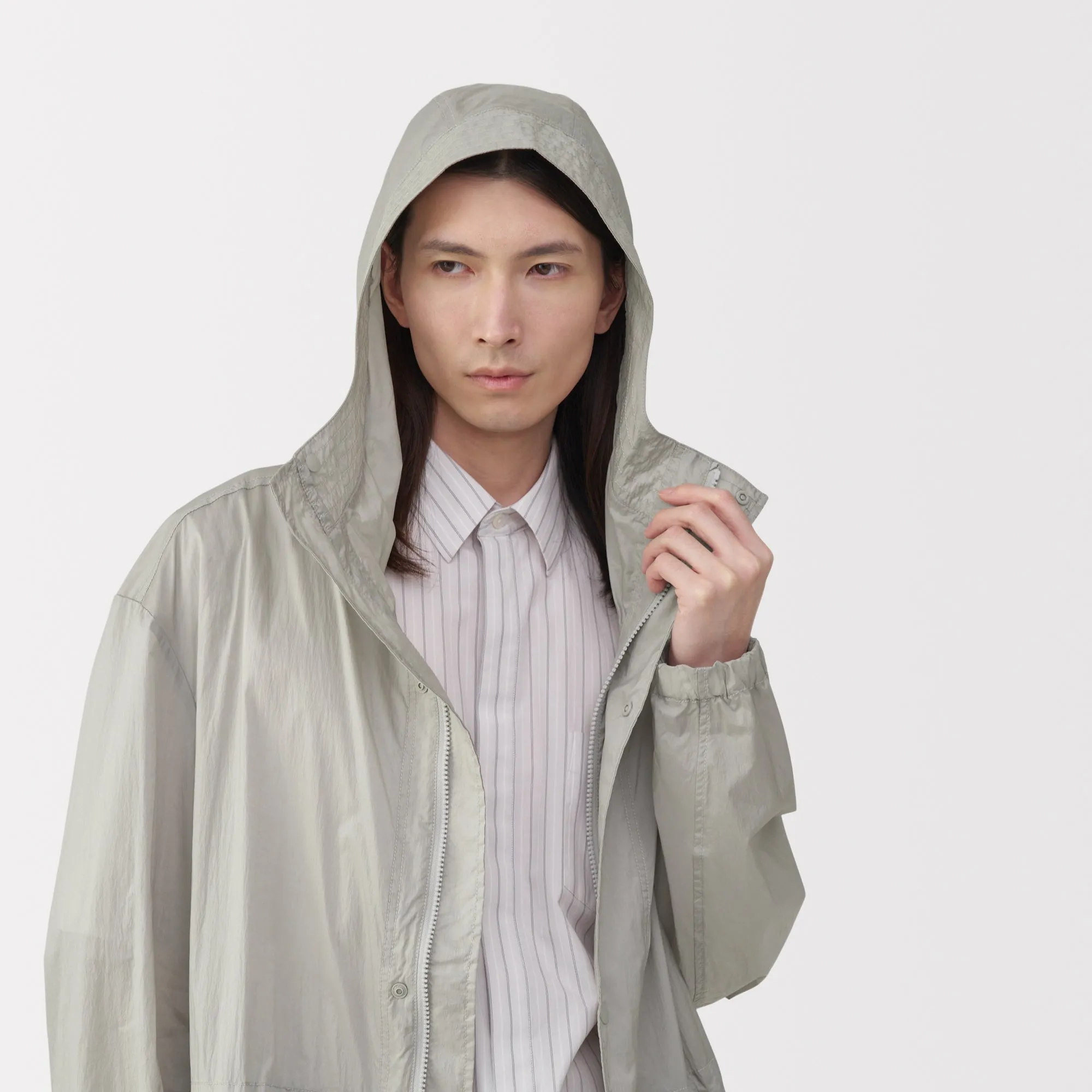 Labo Men's Light Waterproof Nylon Hooded Coat