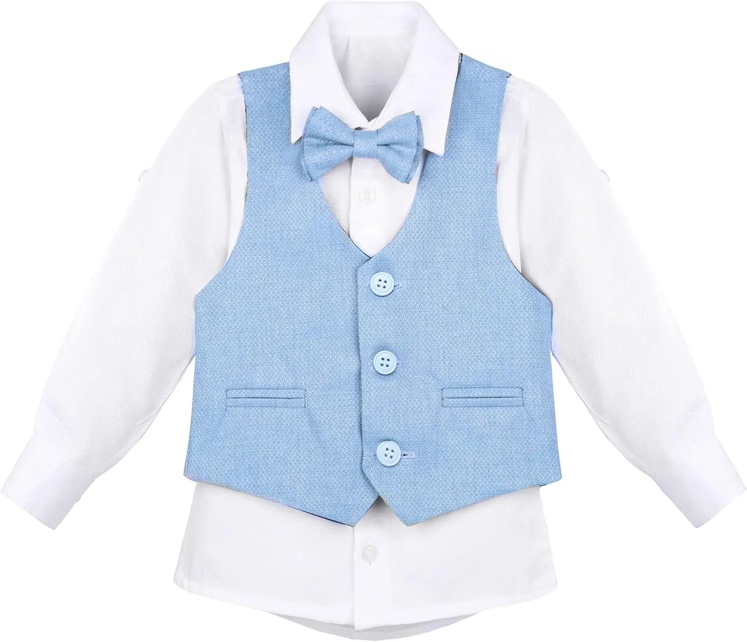 Lilax Boys Formal Suit 4 Piece Vest, Pants and Tie Dresswear Suit Set