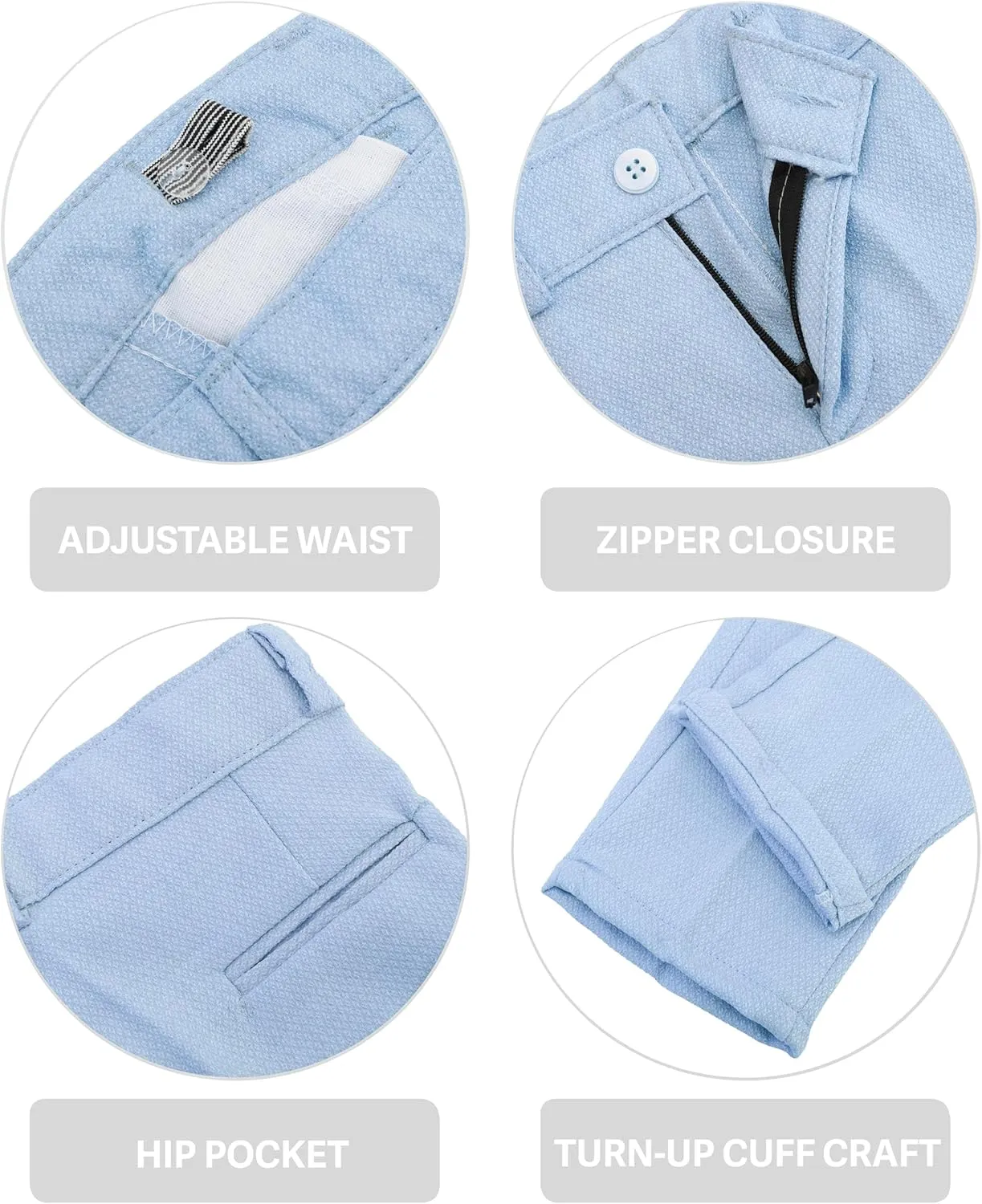 Lilax Boys Formal Suit 4 Piece Vest, Pants and Tie Dresswear Suit Set
