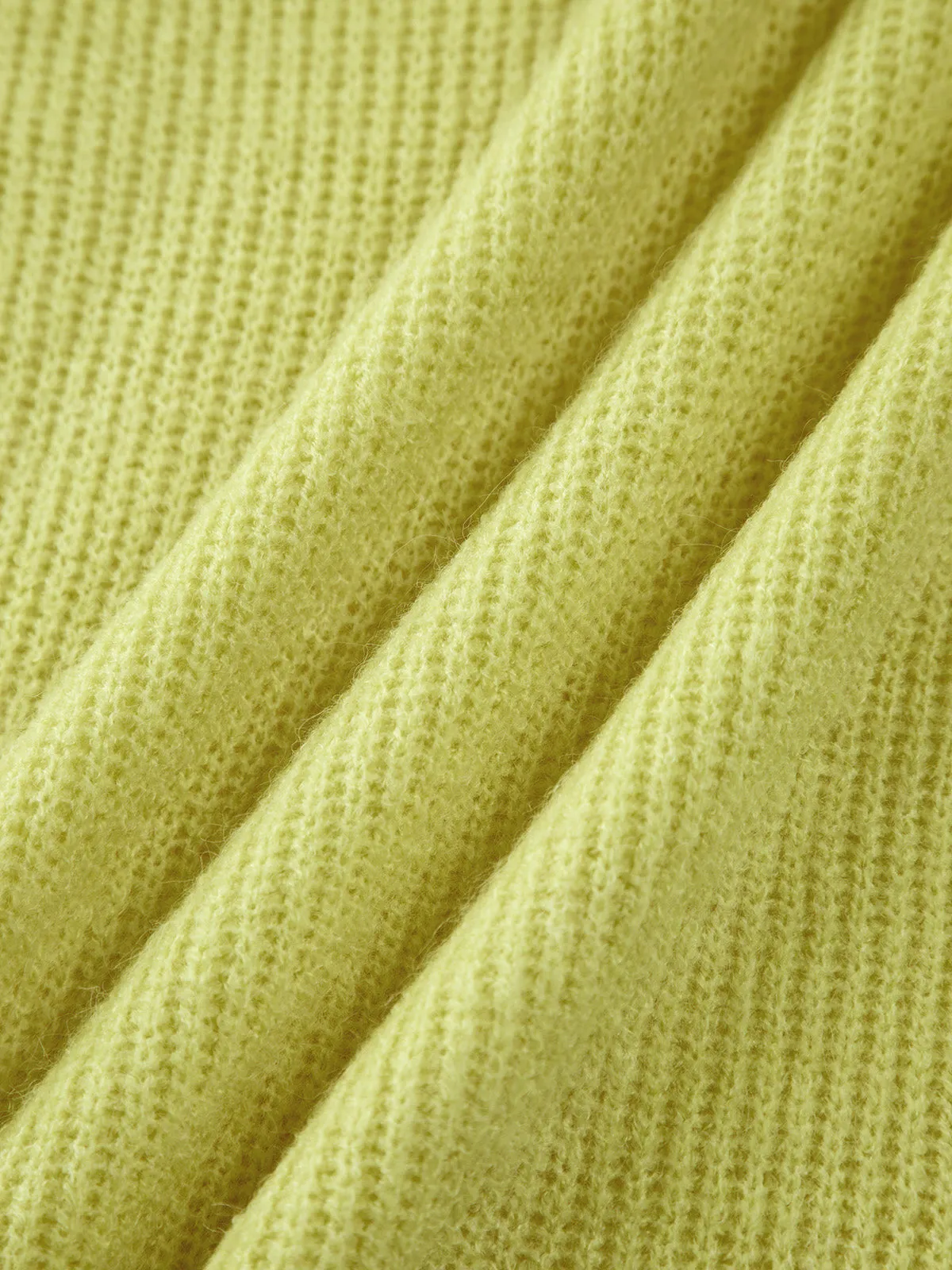 Lime Garden Graceful Furry V-Neck Sweater