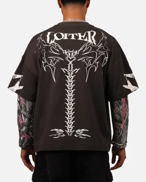 Loiter Seek N Destroy Long Sleeve T-Shirt Charcoal