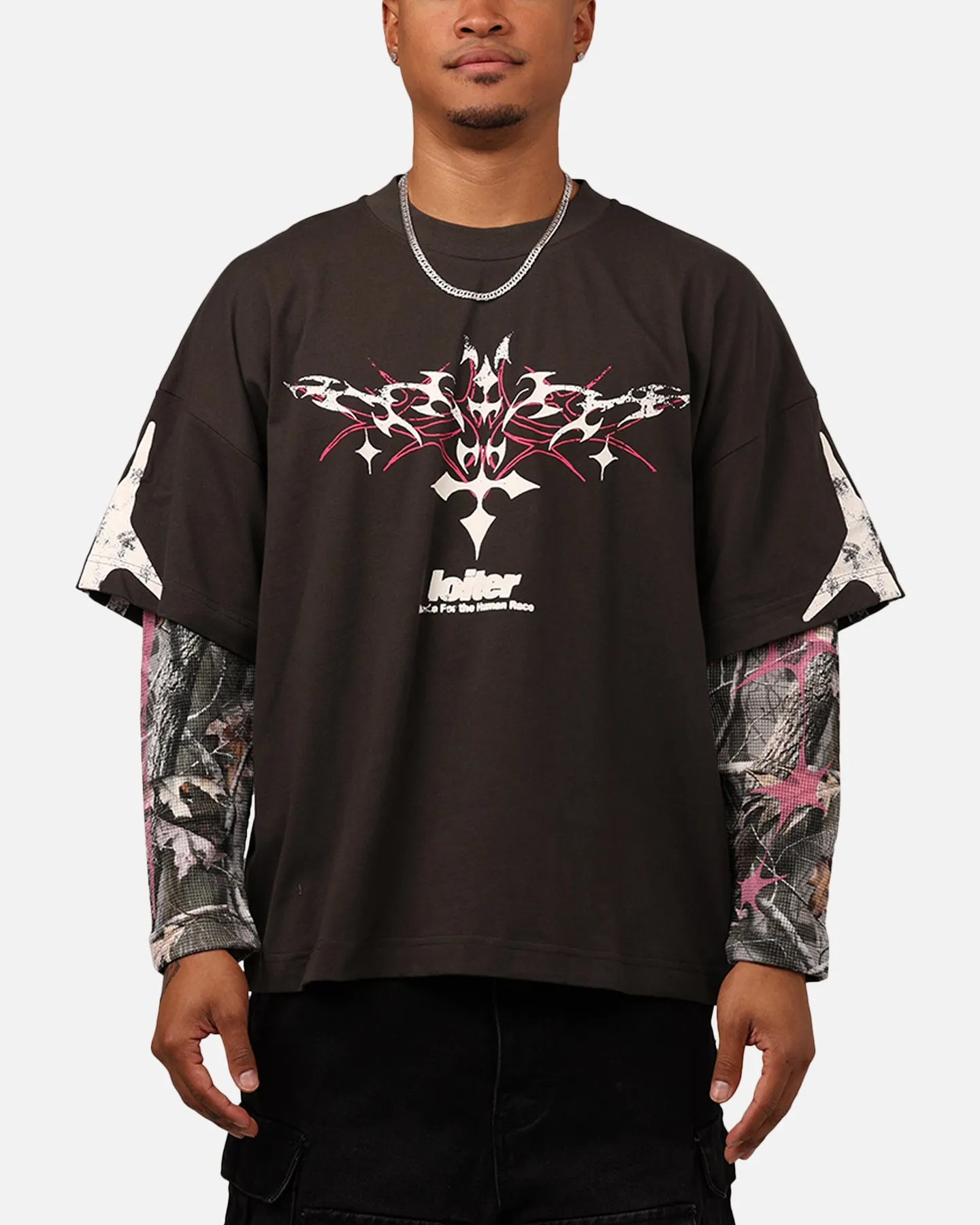 Loiter Seek N Destroy Long Sleeve T-Shirt Charcoal