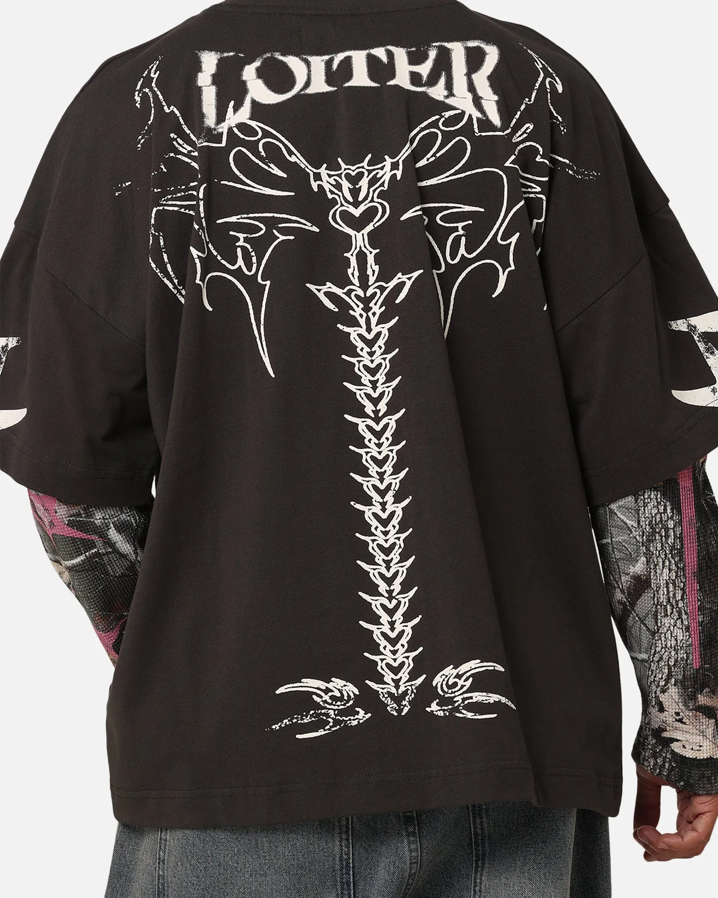 Loiter Seek N Destroy Long Sleeve T-Shirt Charcoal