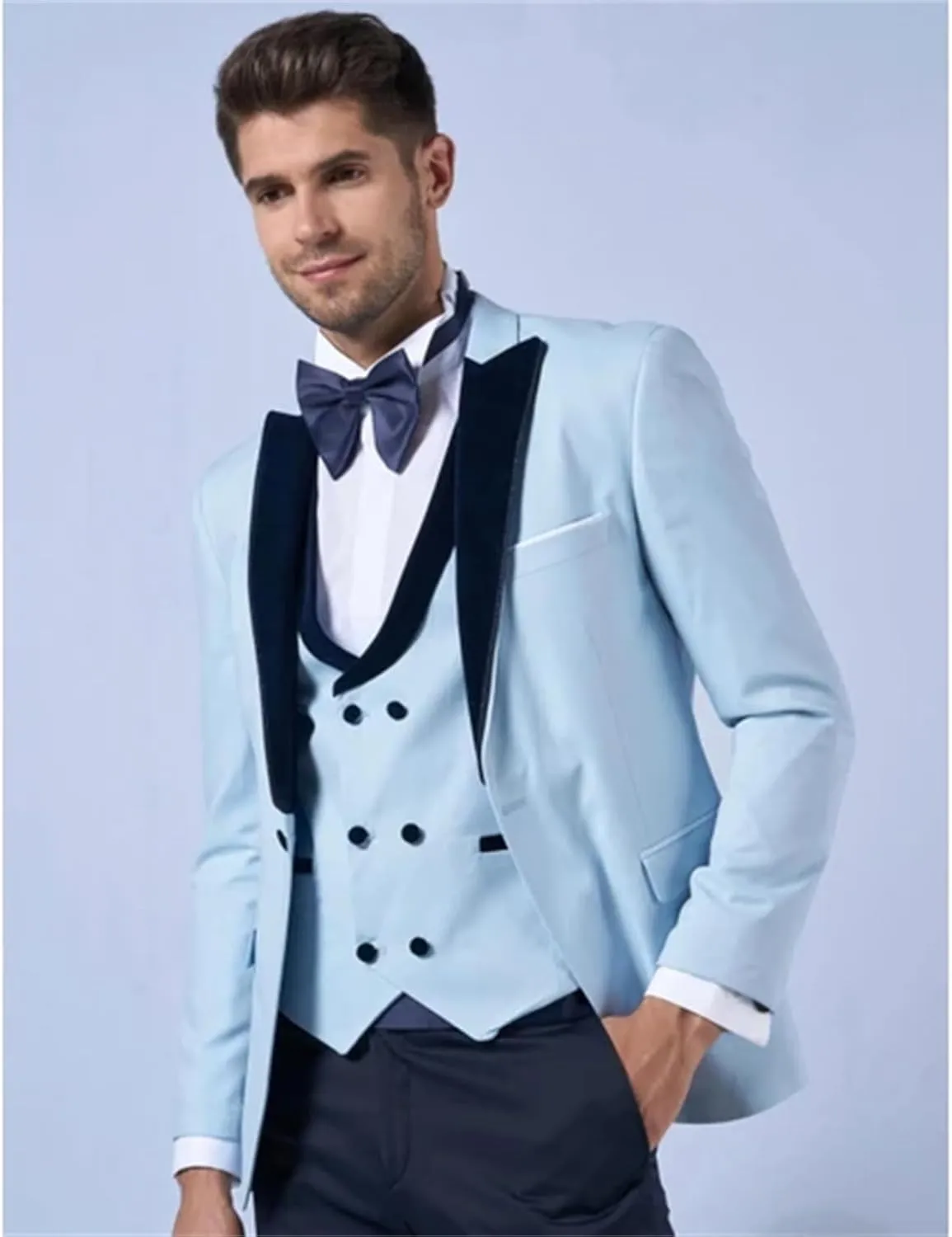 Men Suits Regular Fit 3 Piece Pant Suit Set Wedding Tuxedo Blazer Double Breasted Vest Prom Jacket Mens Formal Suits Outfits