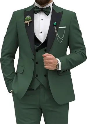 Men Suits Regular Fit 3 Piece Pant Suit Set Wedding Tuxedo Blazer Double Breasted Vest Prom Jacket Mens Formal Suits Outfits