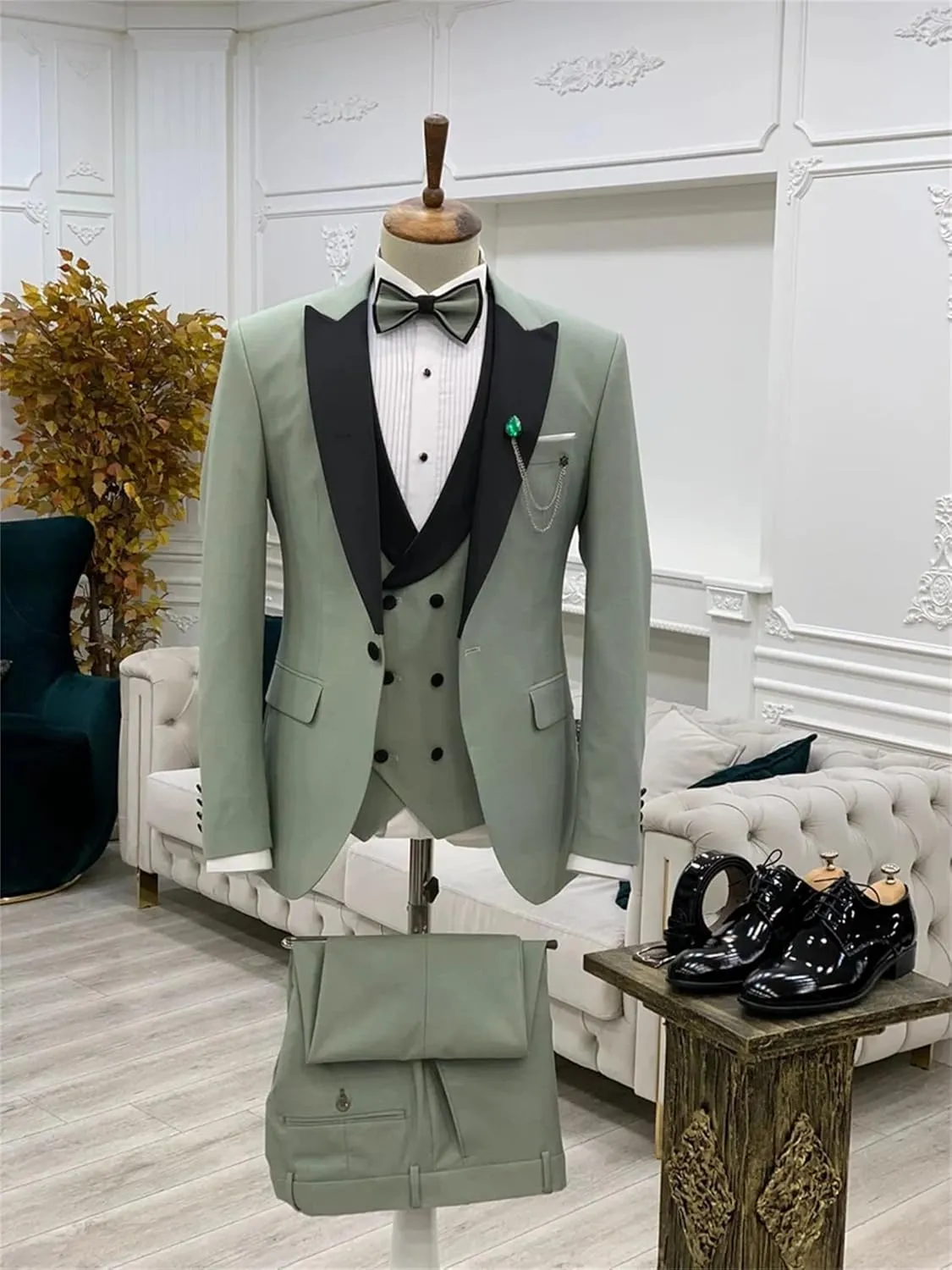 Men Suits Regular Fit 3 Piece Pant Suit Set Wedding Tuxedo Blazer Double Breasted Vest Prom Jacket Mens Formal Suits Outfits