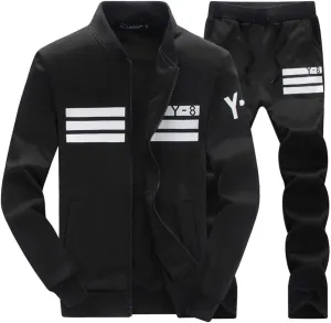 Men's 2 Piece Outfits Casual Track Suit Jacket  Pants Jogger Set
