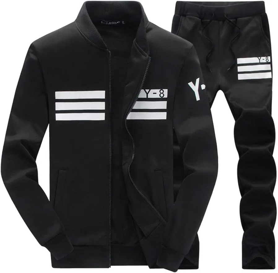 Men's 2 Piece Outfits Casual Track Suit Jacket  Pants Jogger Set