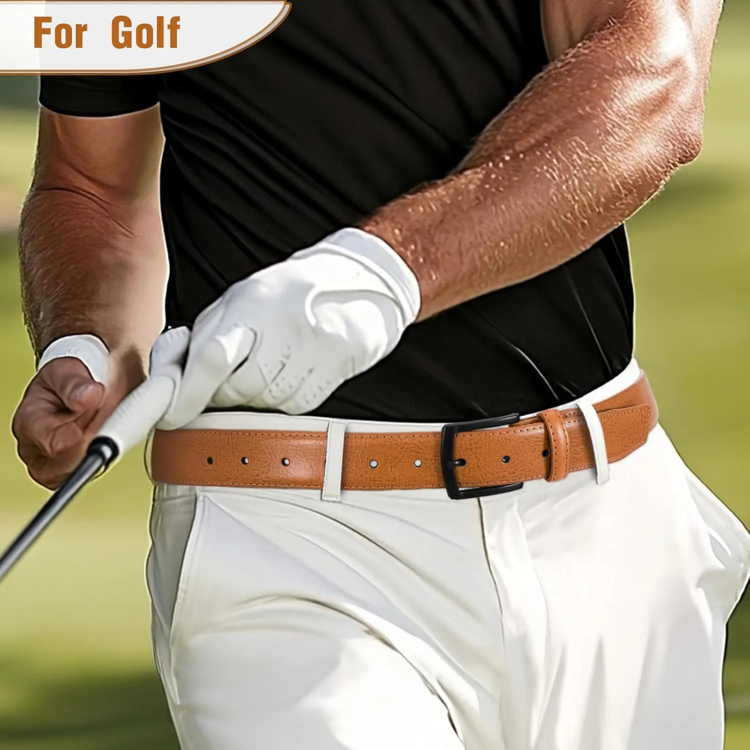 Men's Belt Genuine Leather Belt for Men Dress Casual Golf Jeans Pants 1 3/8"