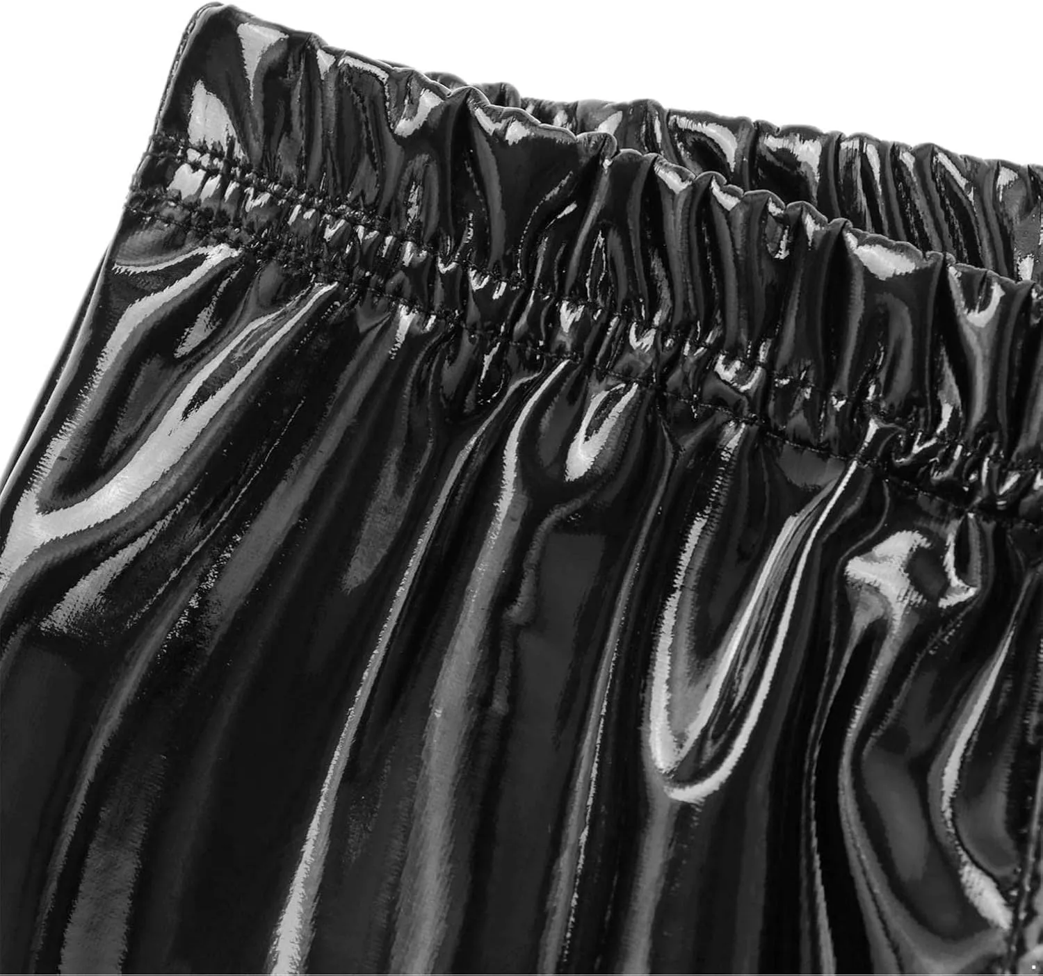 Mens Latex Faux Leather Boxer Shorts Shiny Metallic Briefs Bulge Pouch Hot Pants Swim Trunks