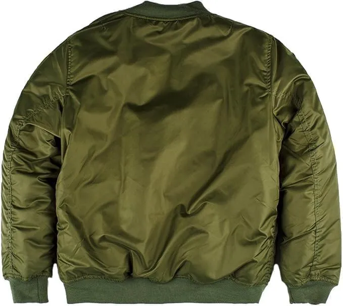 Men's Top Gun MA-1 Green Bomber Jacket with Patches  Iconic Flight Jacket Inspired by Maverick