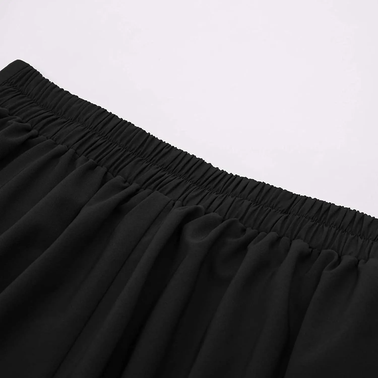 Midi Skirts for Women Button Elastic High Waist Pleated A Line Skirts Summer Loose Casual Skirt for Women