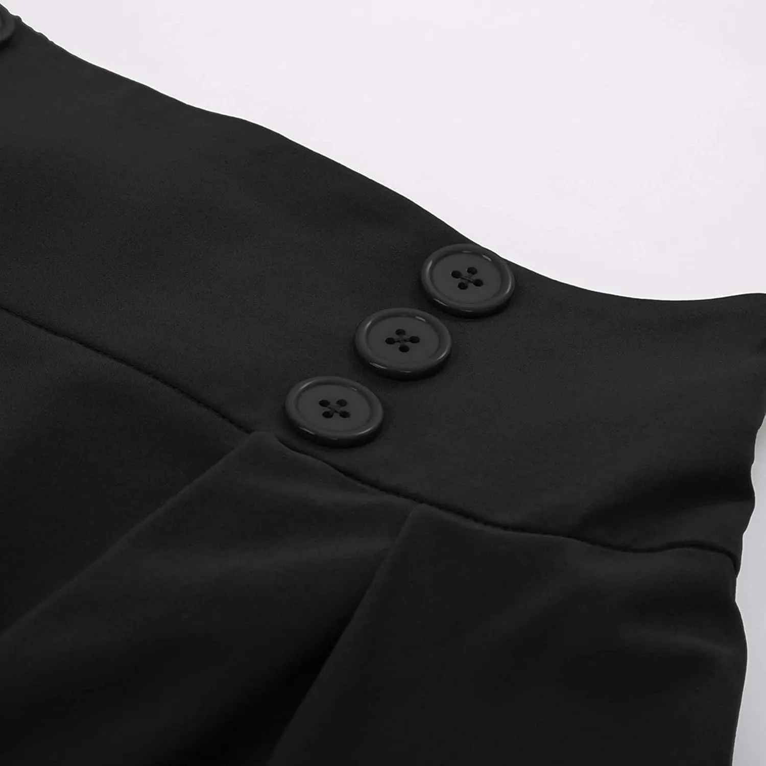 Midi Skirts for Women Button Elastic High Waist Pleated A Line Skirts Summer Loose Casual Skirt for Women