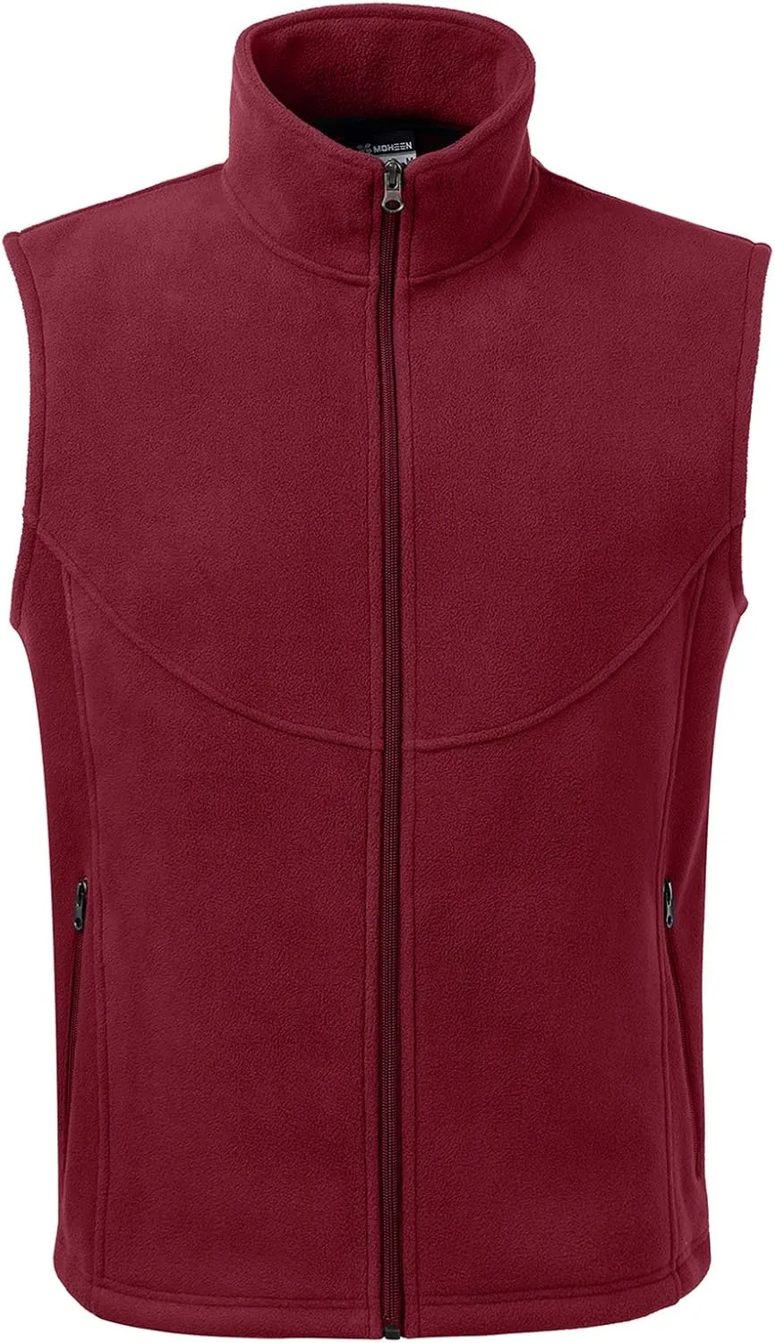 MOHEEN Men's Fleece Vest Outdoor Full Zip Softshell Sleeveless Jacket with Pockets